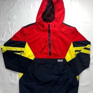 Superdry Sport Colorblock Anorak Jacket Mens Medium Half Zip Hooded Windbreaker